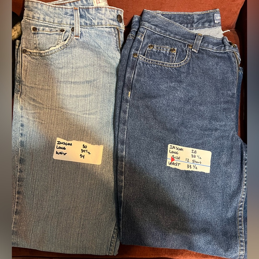 2 jeans 12 short- Levi’s stretch midrise bootcut & Liz Claiborne relaxed fit